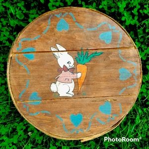 Vintage farmhouse Easter decor handpainted wooden box